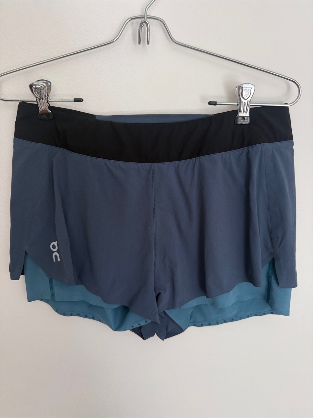 On Running Black and Green Athletic Shorts Lightweight Moisture-Wicking